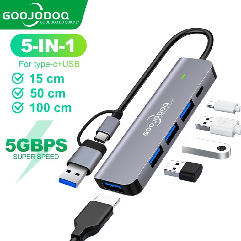 GOOJODOQ 5 In 1 USB Type C 3.0 Hub Adapter: Fungsi dan Kegunaan Utama