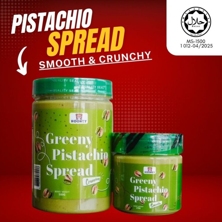 GREENY Pistachio Nut Spread By HOONEY Pilihan CREAMY dan CRUNCHY