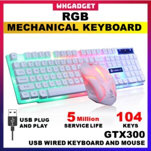 Set Gaming Keyboard dan Mouse GTX300 RGB