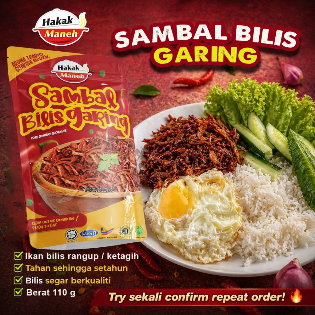 Hakak Maneh Sambal Bilis Garing: Pilihan Sambal Sedia Dimakan