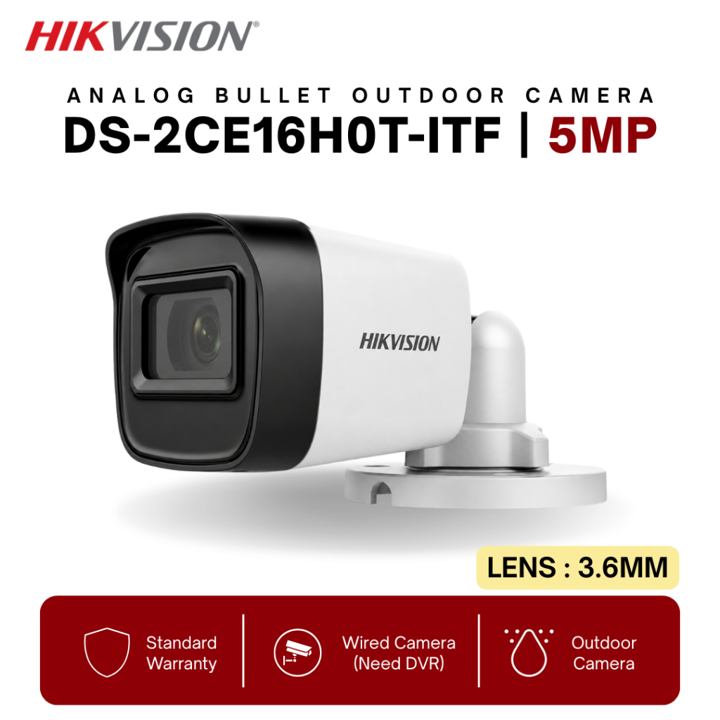 Kamera HIKVISION 5Mp Outdoor DS-2CE16H0T-ITF: Ciri dan Pemasangan Analog