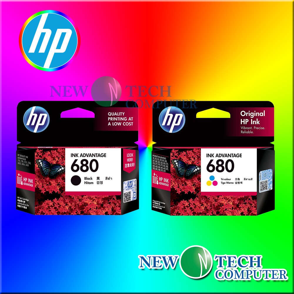 Kartrij INK HP680 Hitam dan Warna Asal