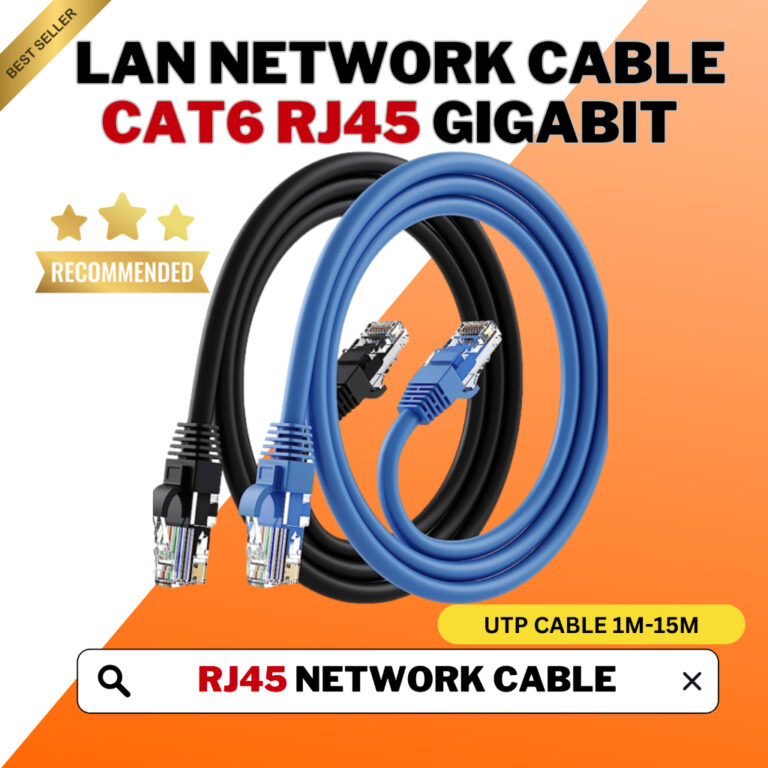 Internet Cable CAT6 RJ45 Gigabit Ethernet untuk HIKVISION DVR dan Modem