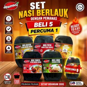 Set NASI BERLAUK Ready To EAT JASMANI dengan PEMANAS