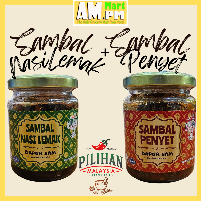 COMBO SAMBAL PENYET dan SAMBAL NASI LEMAK IKAN BILIS 200G