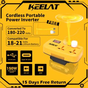 KEELAT KPPI01 Power Inverter: Tukar Arus DC Kepada 220V untuk Peralatan 150W