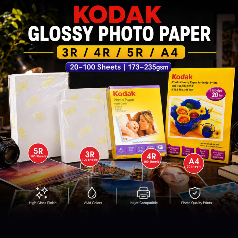 Kodok HIGH GLOSS PHOTO PAPER: Pilihan Ketebalan dan Saiz untuk Cetakan Foto