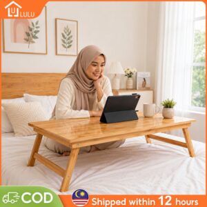 Meja Lipat Laptop LULU Bamboo: Pilihan Mudah untuk Katil dan Sofa