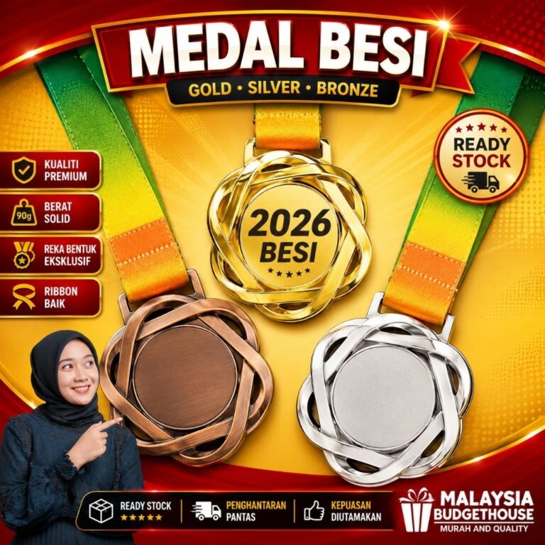 Pilihan Medal Besi Berserta Reben dan Stiker Kedua-Dua Belah
