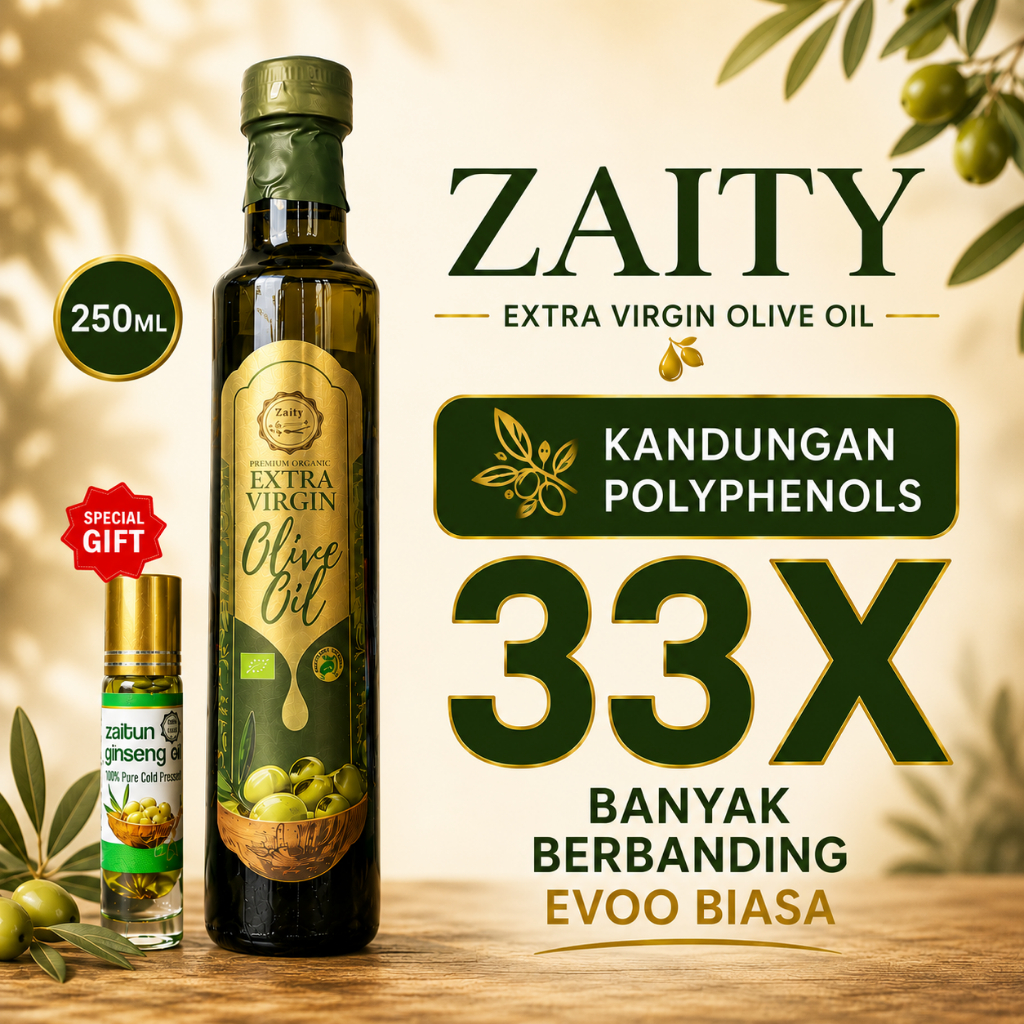 Minyak Zaitun ZAITY Premium Dara Tambahan 250ML: Pilihan Minuman dan Kegunaan Harian