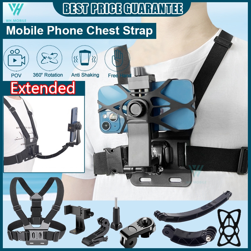 Mobile Phone Chest Strap Phone Chest Holder Strap Body Mount Harness Strap Cell Phone Clip Action Camera POV