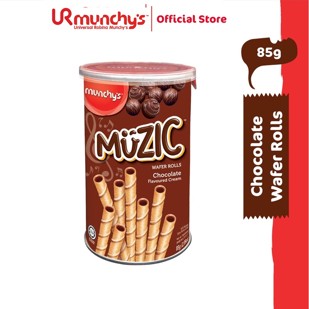 Munchy's Muzic Wafer Rolls Chocolate 85g: Pilihan Snek Coklat