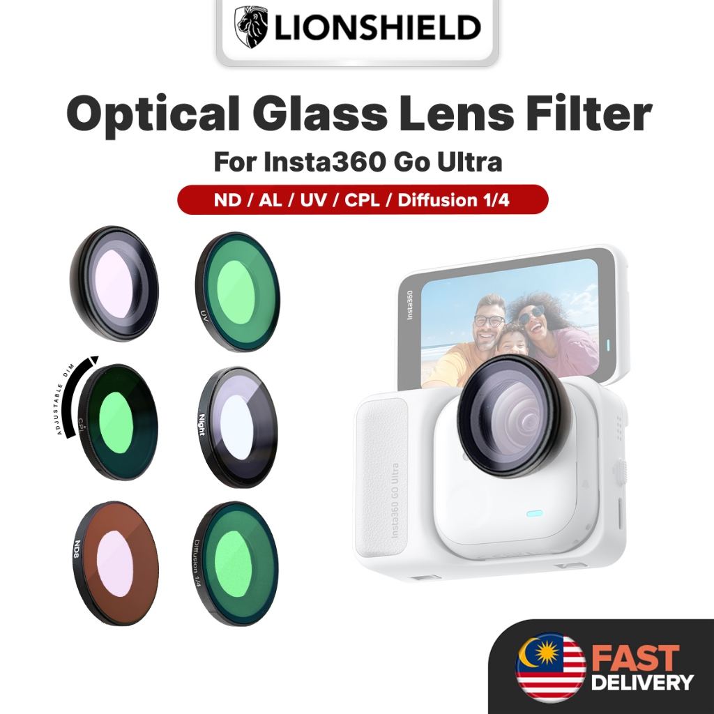 LionShield Insta360 GO Ultra Camera Lens Filter Protector UV, CPL dan Nd