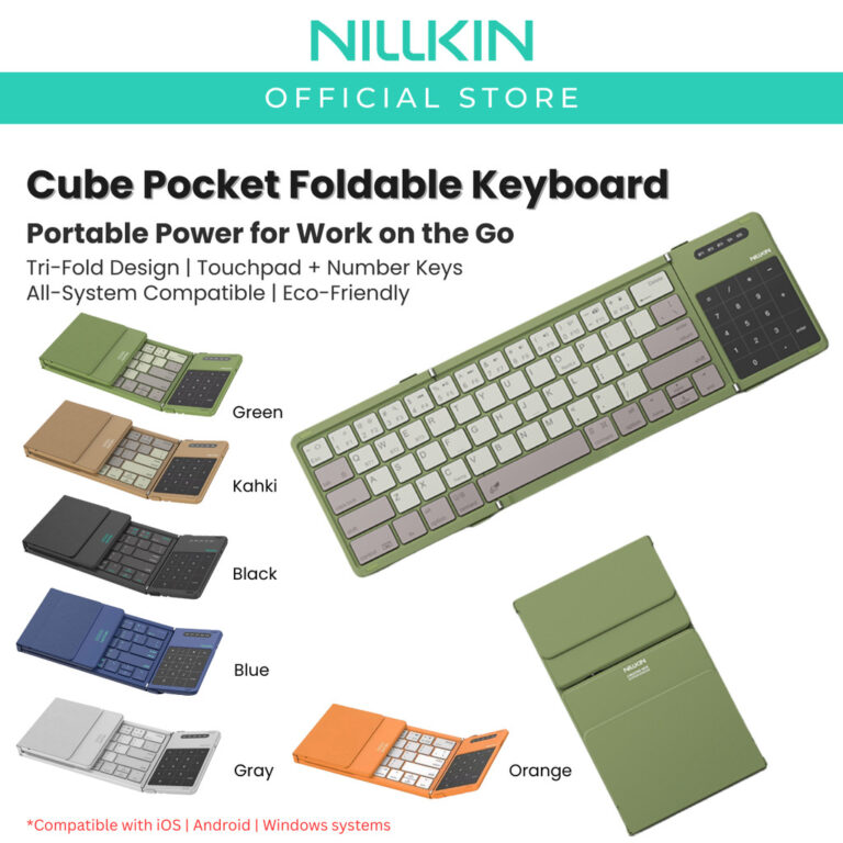 NILLKIN Cube Pocket Foldable Wireless Keyboard dengan Touchpad