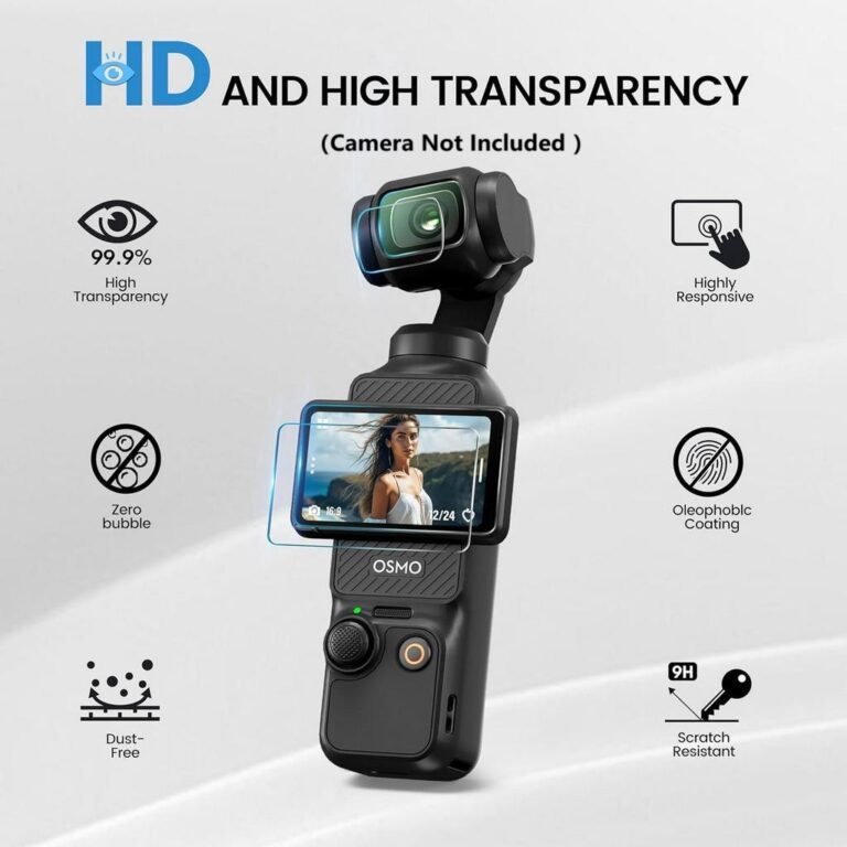 Screen Protector DJI Osmo Pocket 3: Pelindung Skrin dan Kanta 9H HD
