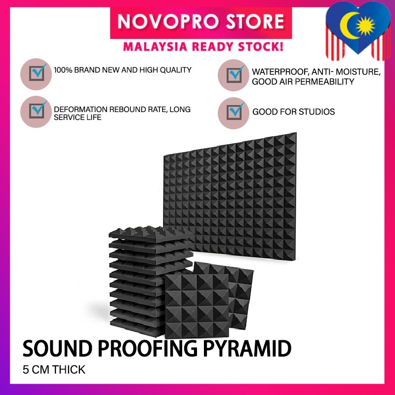 Novopro Pyramid Soundproof Sponge 25cm X 25cm X 5cm