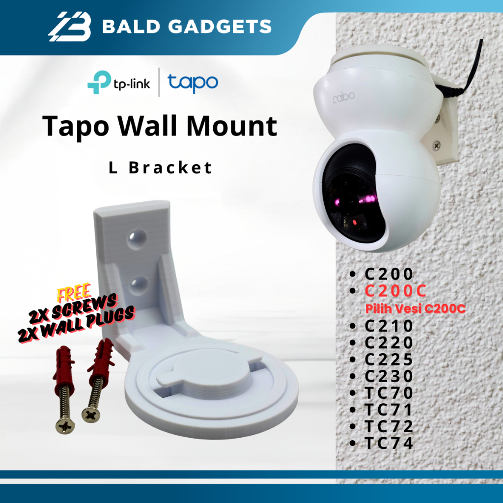 Pemasangan Dinding Tapo Bracket untuk Kamera C200 Hingga C230