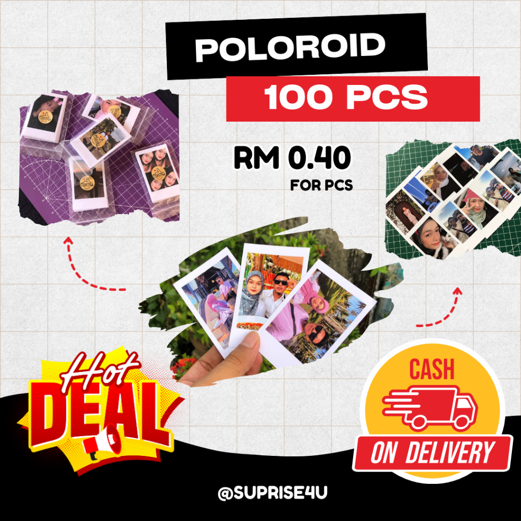 POLOROID White FRAME: Panduan Cetak Minimum 9 Keping
