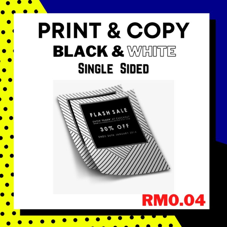 Perkhidmatan Cetakan A4 Hitam Putih Buku dan Ebook