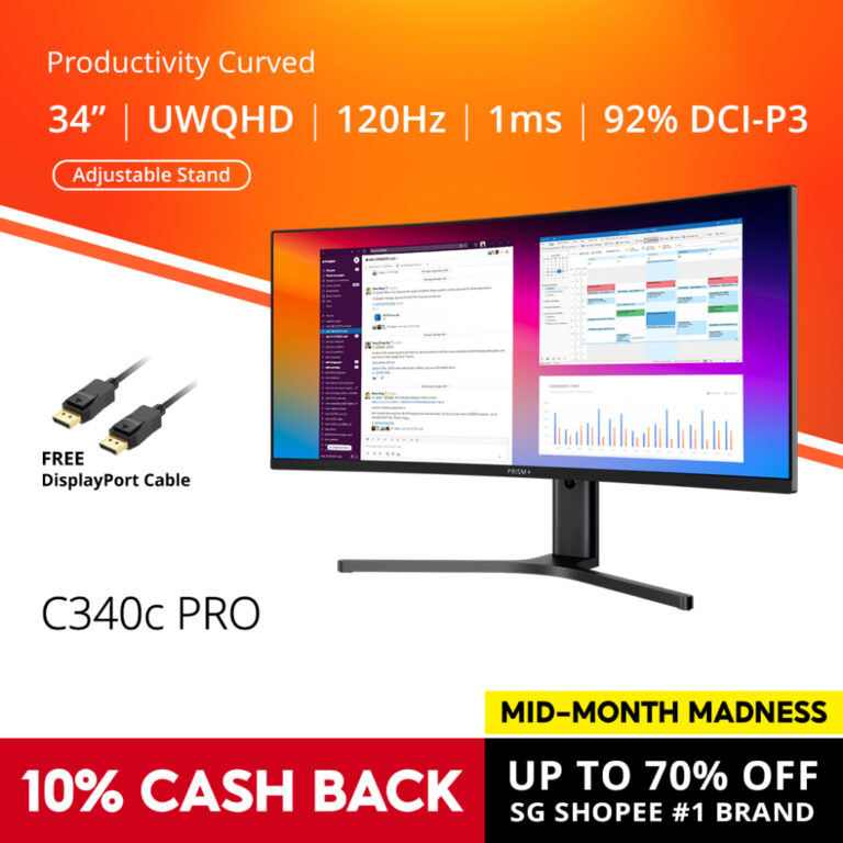 PRISM+ C340c PRO 34 Inci: Spesifikasi Ultrawide dan Pertimbangan Produktiviti