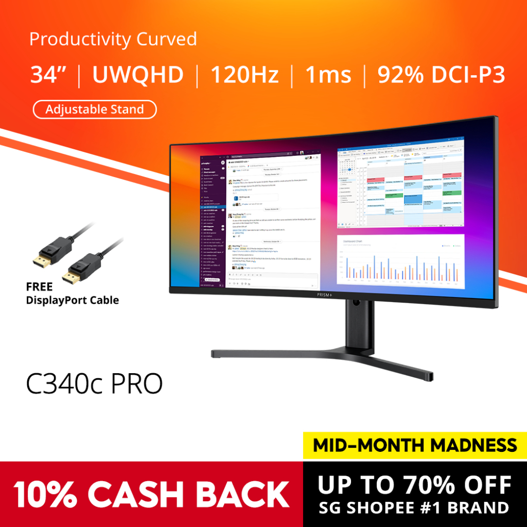 PRISM+ C340c PRO 34 Inci: Spesifikasi Ultrawide dan Pertimbangan Produktiviti