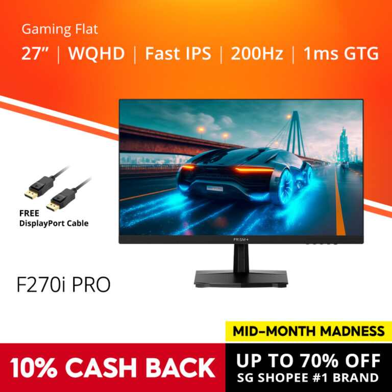 PRISM+ F270i PRO: Monitor Gaming 27 Inci Fast IPS 200Hz WQHD
