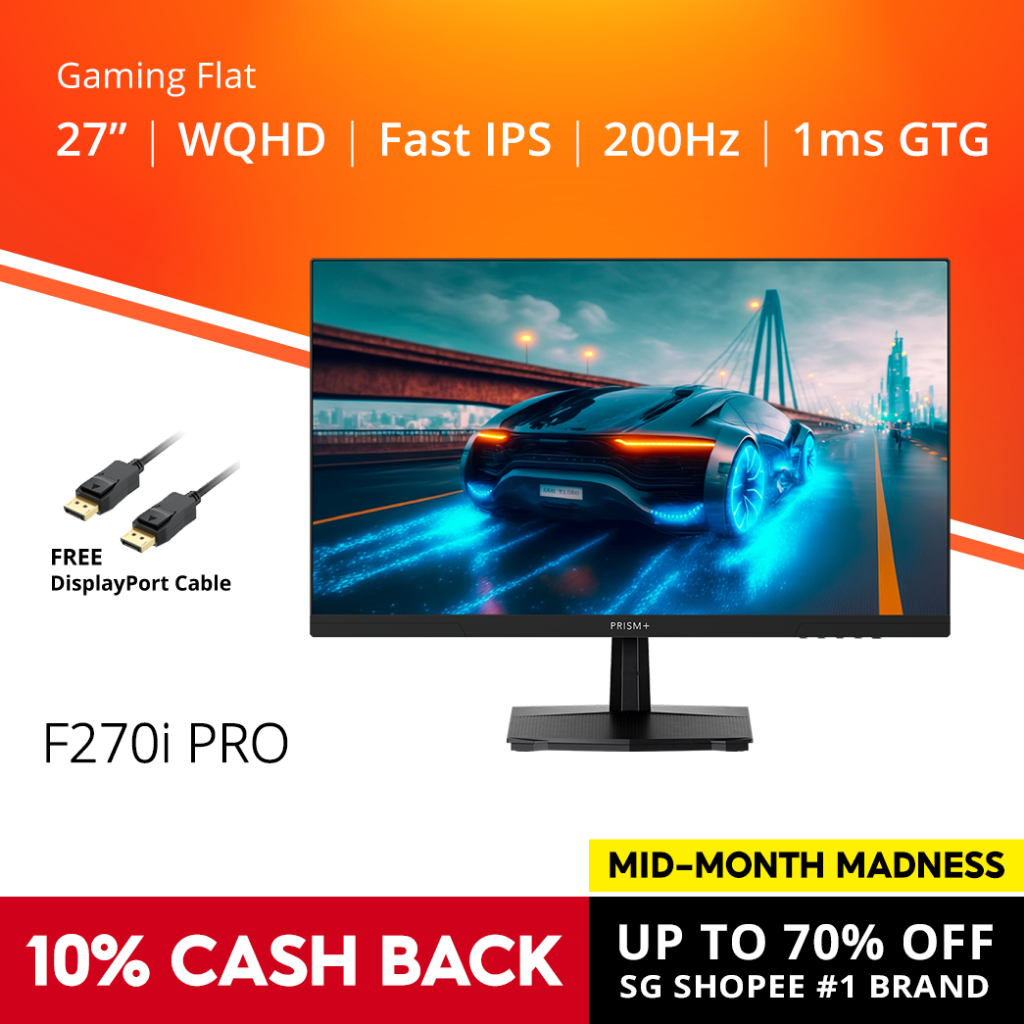 PRISM+ F270i PRO: Monitor Gaming 27 Inci Fast IPS 200Hz WQHD