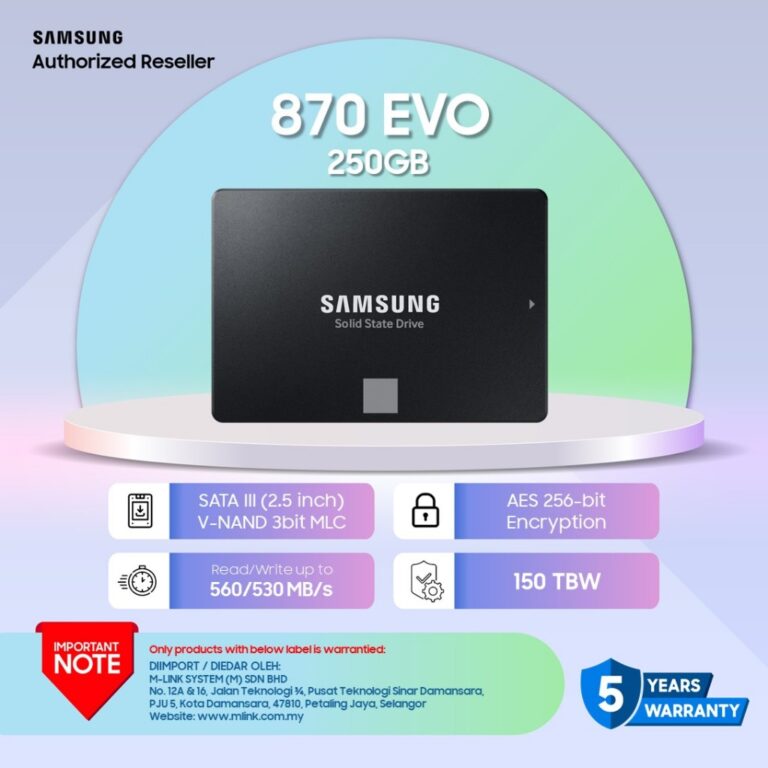 SAMSUNG SSD 870EVO: Pilihan Kapasiti dan Panduan Semakan Varian