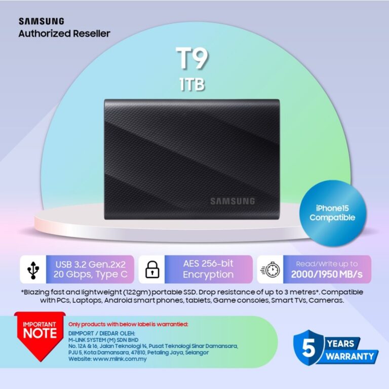 SAMSUNG SSD PORTABLE T9: Pilihan Storan Luaran Pantas dan Dipercayai