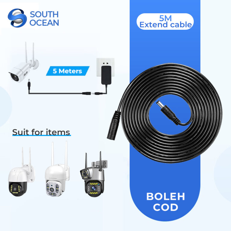 Kabel Sambungan DC 5 Meter untuk CCTV dan Peranti 12V