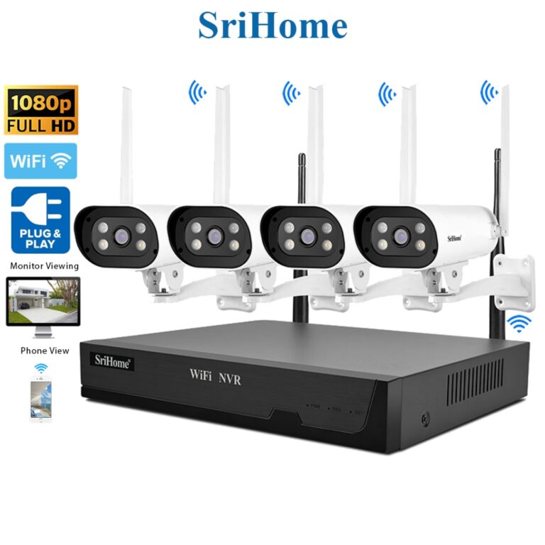 SriHome NVR 4 Channel NVS001E-IPC037E: Sistem Kamera Keselamatan WiFi Tanpa Wayar yang Mudah Dipasang