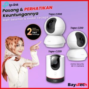 Kamera Keselamatan TP-Link Tapo Siri Pan Tilt WiFi