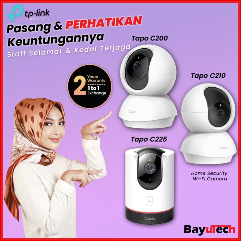 Kamera Keselamatan TP-Link Tapo Siri Pan Tilt WiFi