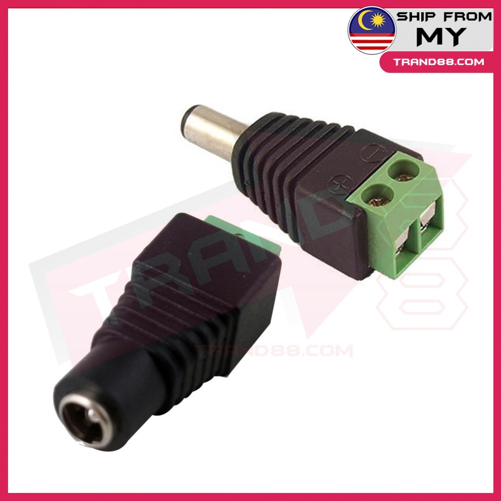 TRAND88 Male Female 2.1 X 5.5mm DC Power Plug Connector