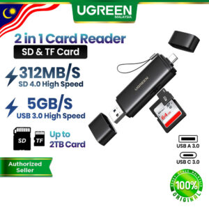 UGREEN 2-In-1 SD/TF Card Reader: Pemindahan Data Pantas untuk Peranti Moden