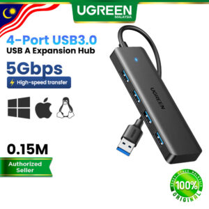 UGREEN 4 Port USB 3.0 Hub: Pilihan Pantas Sambung Banyak Peranti Sekaligus