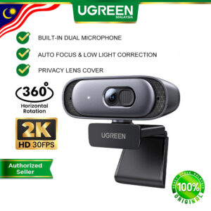 UGREEN Webcam 4K/2K Auto Focus dengan Mikrofon Stereo