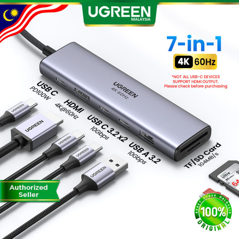 UGREEN 7 In 1 USB-C Hub: Spesifikasi, Sambungan dan Kesesuaian