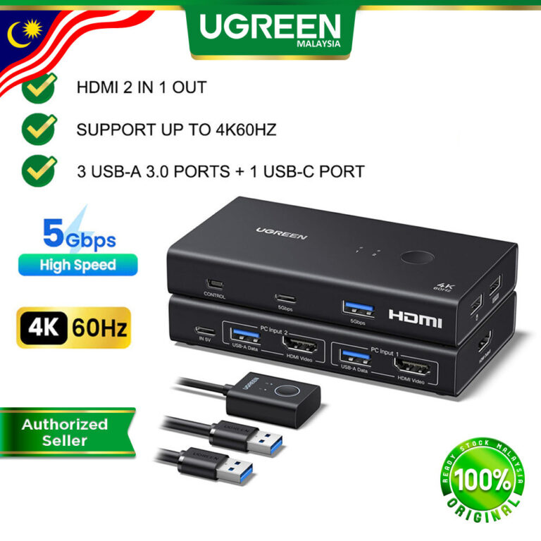 UGREEN HDMI KVM Switch 2-In-1 OUT: Kongsi Satu Monitor untuk Dua Peranti
