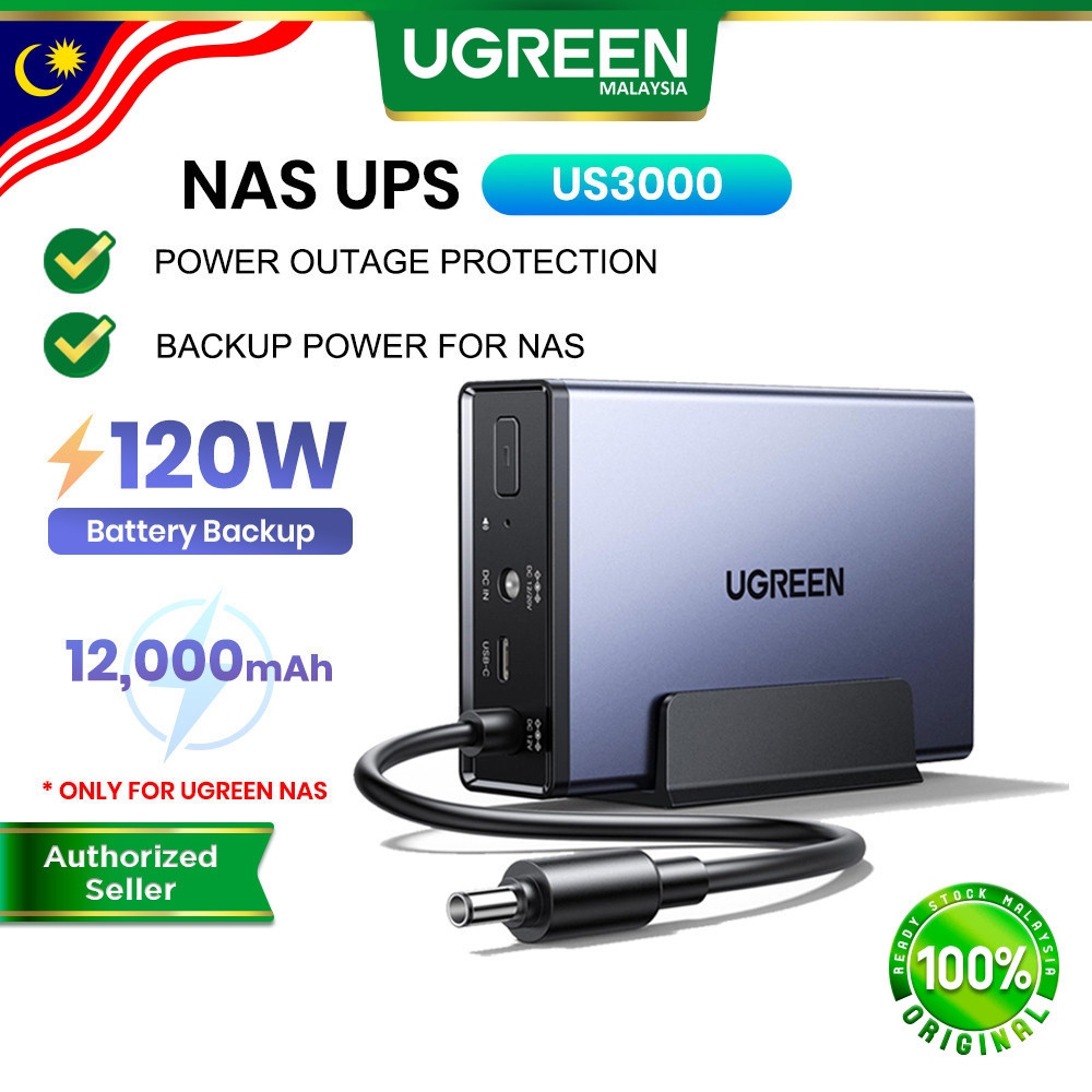 UGREEN NAS UPS 120W DC 12000mAh: Fungsi Backup Kuasa Peranti Storan