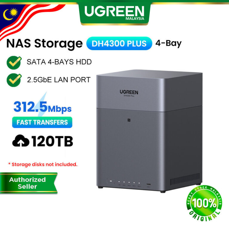 UGREEN Nasync DH4300 Plus: Storan Awan Peribadi 4-Bay 120TB untuk Sandaran Data
