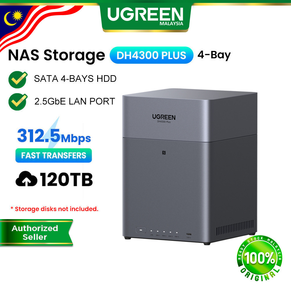 UGREEN Nasync DH4300 Plus: Storan Awan Peribadi 4-Bay 120TB untuk Sandaran Data