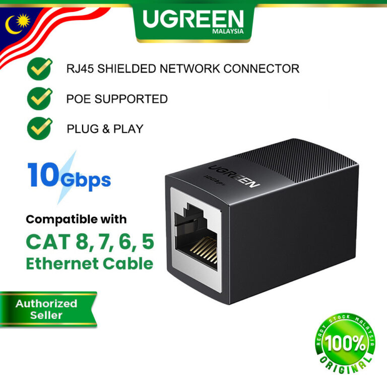 Penyambung Kabel Ethernet UGREEN RJ45 10Gbps untuk Rangkaian Stabil