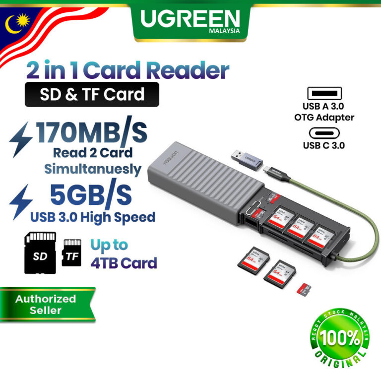 UGREEN USB C Card Reader Case: Simpan dan Pindah Data Kad Memori dengan Mudah