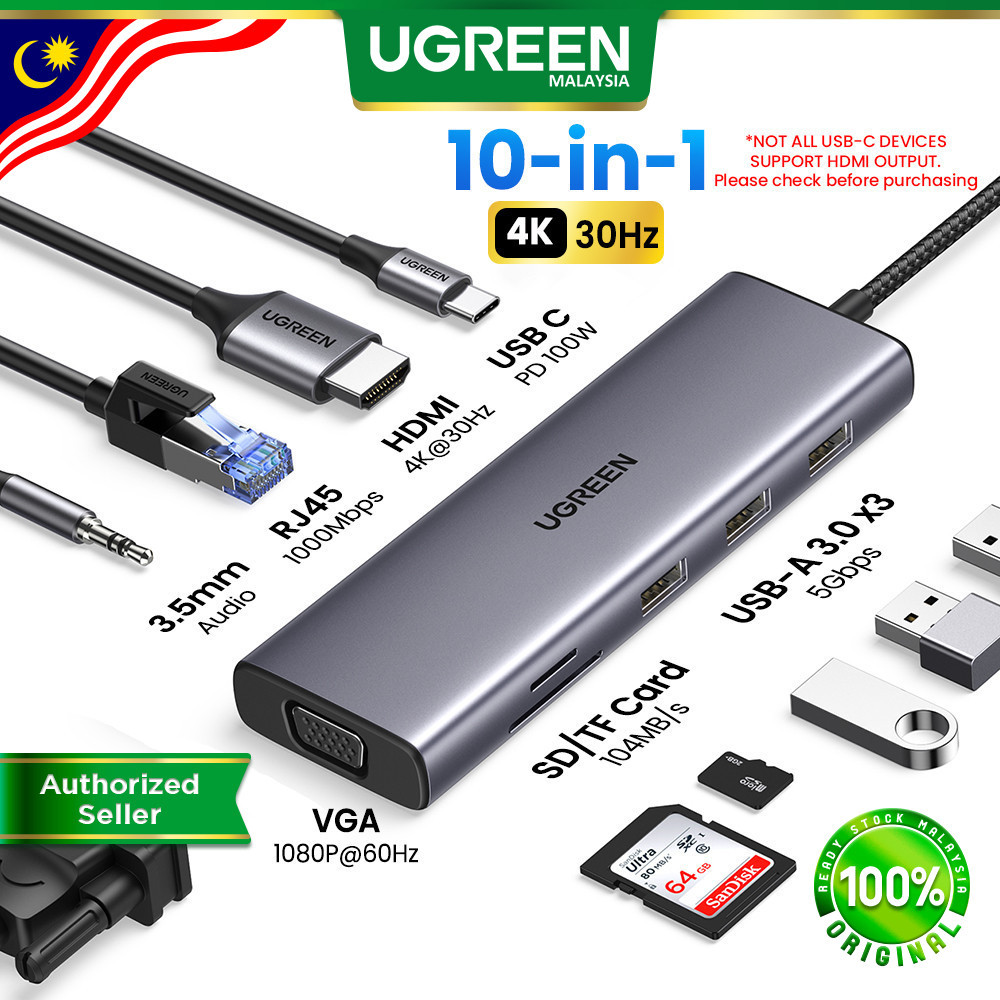 Type C: UGREEN USB C Hub Converter Adapter