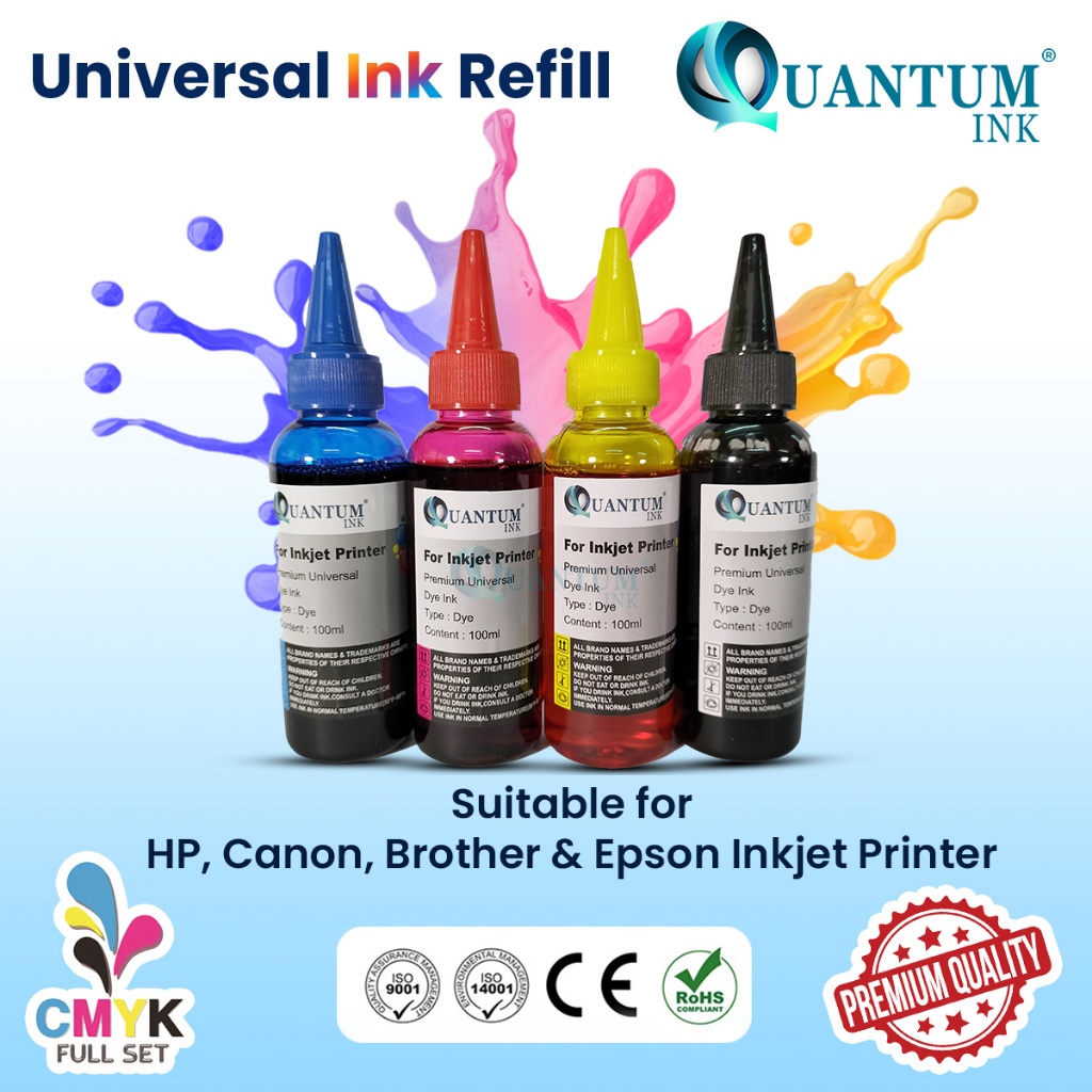 Universal Inkjet Printer Refill Ink 100ml: Pilihan Jimat untuk Pelbagai Jenama Pencetak