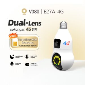 V380 CCTV Lampu 4G 1080P: Pantau Kawasan Tanpa WiFi Guna Telefon