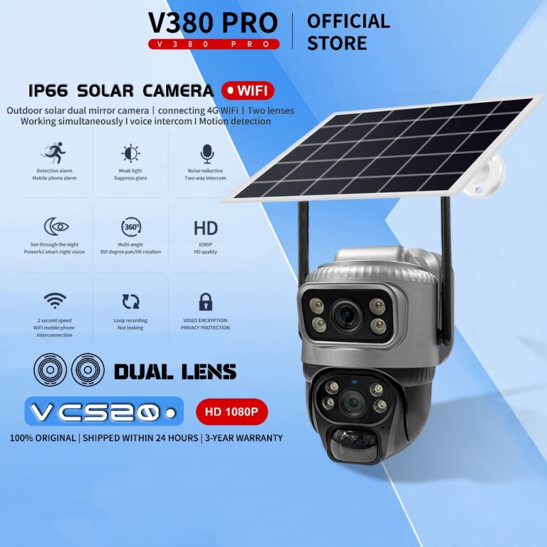 Kamera Solar Outdoor V380 Pro VCS20: Ciri Dual Lens dan 4G