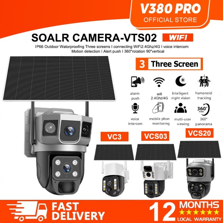 Kamera Solar Outdoor V380 PRO 4G dan WiFi: Fungsi Tiga Skrin dan Pilihan Varian