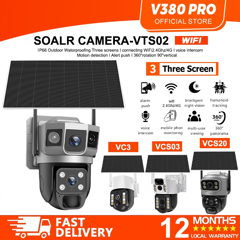 Kamera Solar Outdoor V380 PRO 4G dan WiFi: Fungsi Tiga Skrin dan Pilihan Varian